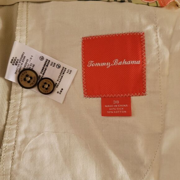 Tommy Bahama Mens Silk Khaki Colored Chino Shorts Size 38 Casual Vacation Pleat - Picture 10 of 10